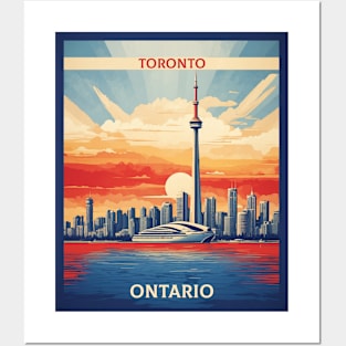 Toronto Canada Sunset Vintage Retro Tourism Posters and Art
